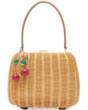 Self-Portrait Bolso Bombonera Cherry Mini - Blanco