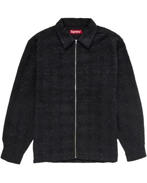 Supreme Bouclé Zip-Up Shirt - Black