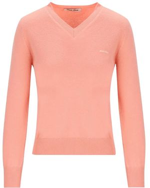 Miu Miu V-Neck Wool Cardigan - Pink