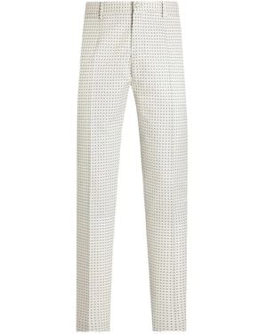 Dolce & Gabbana Jacquard-Pattern Trousers - White