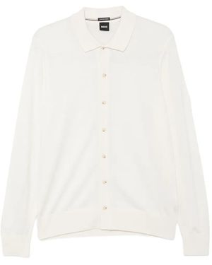 BOSS Button-Up Cardigan - White