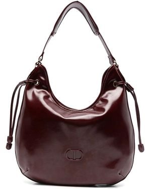 Twinset Borsa Tote Glossy Con Coulisse - Marrone