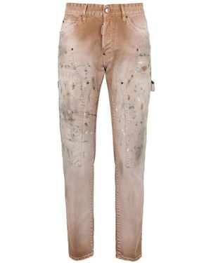 DSquared² Mushroom Field Teddy Carpenter Jeans - Natural