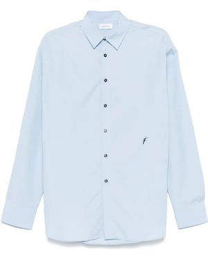 Ferragamo Logo-Embroidered Shirt - Blue
