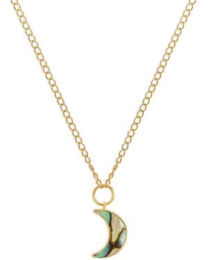 freya rose Paua Moon Pendant Necklace - Metallic