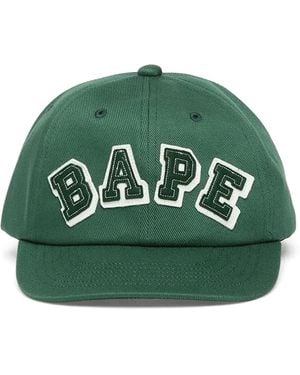A Bathing Ape Patched-Panel Cotton Cap - Green