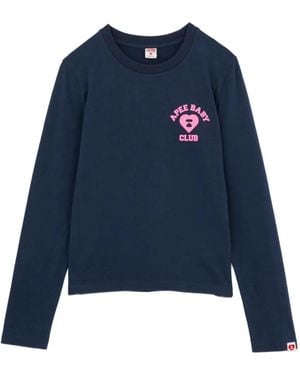AAPE BY A BATHING AP Apee Baby Club Mini Heart Logo T-Shirt - Blue