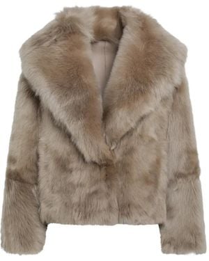 Blancha Shearling-Jacke Mit Schößchen - Braun