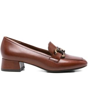 Tamaris 35Mm Trotteurs Chain-Detail Block-Heel Loafers - Brown