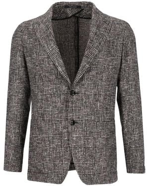 Tagliatore Montecarlo Prince Of Wales Check Blazer - Grey