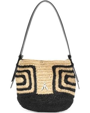 Patrizia Pepe Raffia Beach Bag - Black