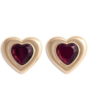 Self-Portrait Heart Earrings - Purple