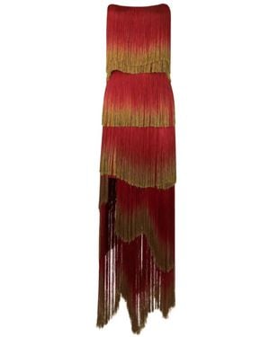Gemy Maalouf Strapless Midi Dress - Red