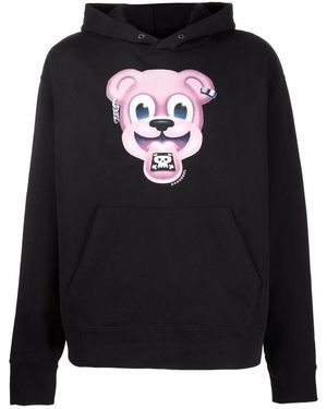 DOMREBEL Cartoon-Print Cotton Hoodie - Black