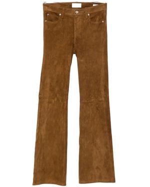 FRAME The Rodeo Suede Flared Pants - Brown