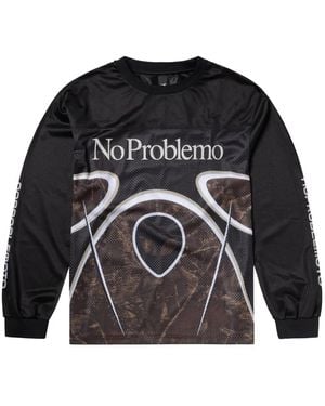 Aries T-Shirt mit Mesh-Einsatz - Schwarz