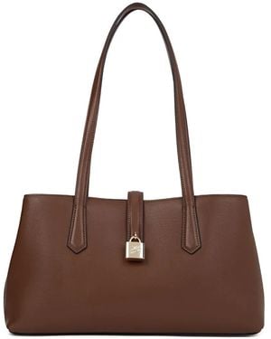 Karl Lagerfeld Padlock-Detailing Tote Bag - Brown