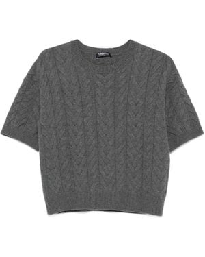 Max Mara Haut En Maille Torsadée - Gris