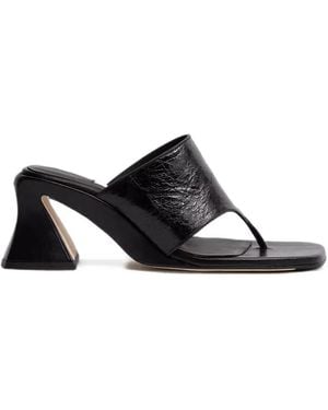 Miista Sandalen Mit Knitteroptik - Schwarz