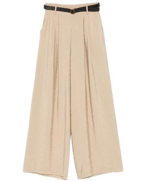 PHILIA LOFT Belted Pleated Pants - Natural
