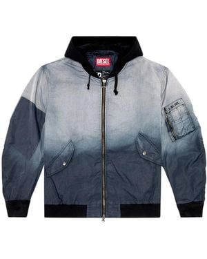 DIESEL J-Common Hooded Bomber Jacket - Blue