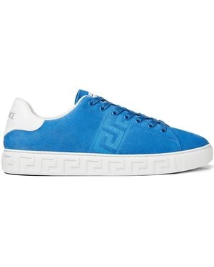 Versace Greca Suède Sneakers - Blauw