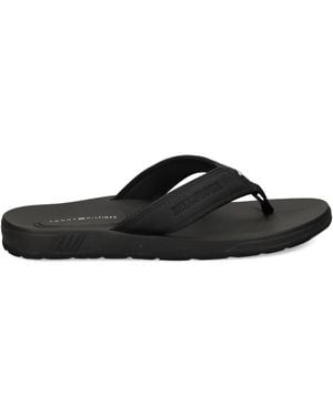 Tommy Hilfiger Flip-Flops Mit Strukturierten Riemen - Schwarz