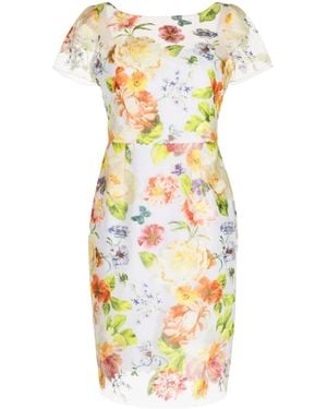Marchesa Minivestido Con Bordado Floral - Blanco