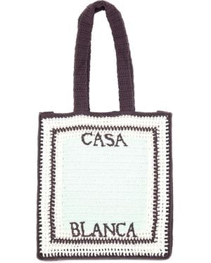CASABLANCA Sac Cabas À Motif En Crochet - White