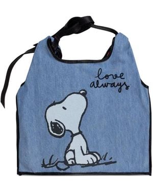 Anita Bilardi Medium Picasso Snoopy Print Shoulder Bag - Blue