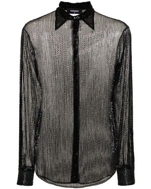 DSquared² 70's Beaded Tulle Shirt - Black