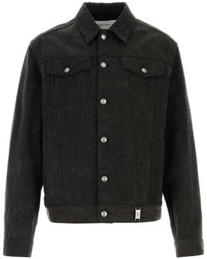 McQueen Denim Jacket with Logo Plaque - Black