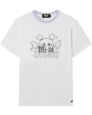 Mini Cream Graphic-Print T-Shirt - White