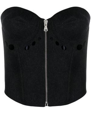 Jean Paul Gaultier レースアップ コルセット トップ - ブラック