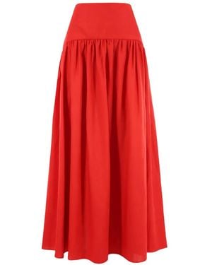 STAUD Procida Maxi Skirt - Red