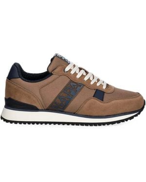 Napapijri Cosmos Logo-Patch Panelled Trainers - Brown