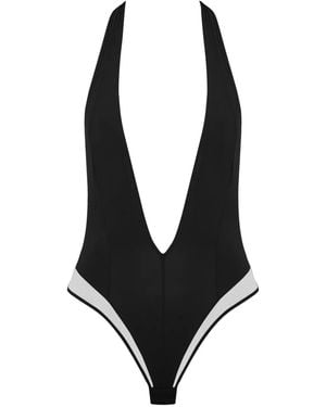 Maison Close Pure Tentation V-Neck Bodysuit - Blue