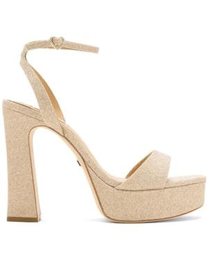 Badgley Mischka Caia Platform-Sole Sandals - White