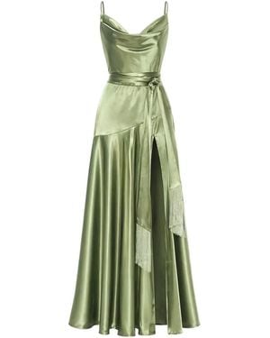 Bronx and Banco Leo Fringed-Belt Dress - Green