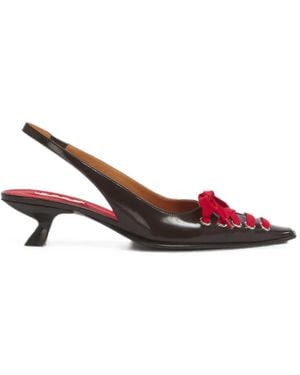 Marni Deep Leather Kat Slingback Court Shoes - Multicolour