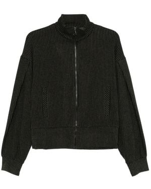 Deha Zip-Fastening Striped Cardigan - Black