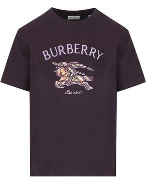 Burberry Knight Check Cotton T-Shirt - Blue