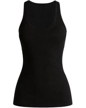 Vince Ribbed Tank Top - Black