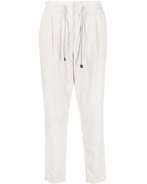 Brunello Cucinelli Corduroy Cotton Pants - White