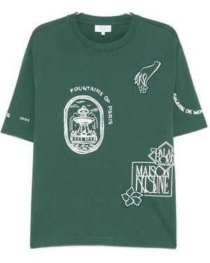 Maison Kitsuné T-Shirt Art Nouveau À Imprimé Graphique - Green