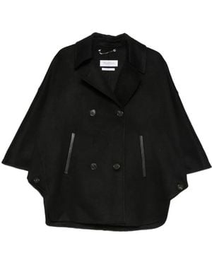 Max Mara Double-Breasted Cape Coat - Black