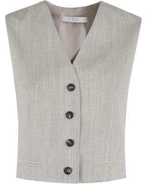 Tela Veston En Cuir - Gris