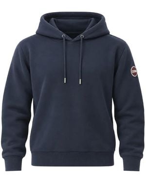 Colmar Logo-Patch Drawstring Hoodie - Blue