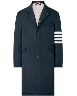 Thom Browne 4-Bar Down-Filled Overcoat - Blue