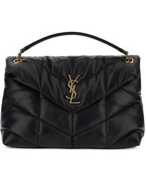 Saint Laurent Nappa Leather Medium Loulou Shoulder Bag - Black